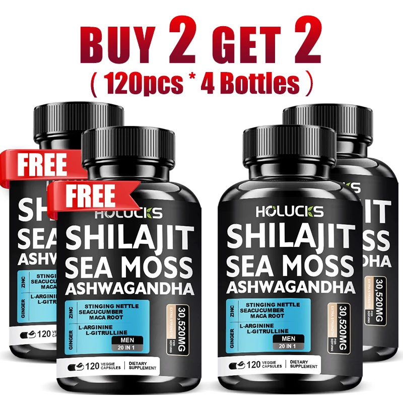 

Капсулы HOLUCKS 20-в-1 с шиладжитом, морскими водорослями, ашвагандой для мужчин, с макой, L-аргинином, для поддержки роста мышц, силы и восстановления.