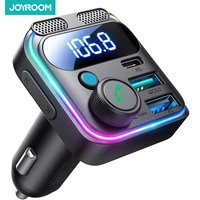 JOYROOM 2024 Bluetooth 5,3 transmisor FM para coche 48W PD y QC3.0 adaptador de cargador de coche Bluetooth y disco U, micrófonos duales llamada manos libres