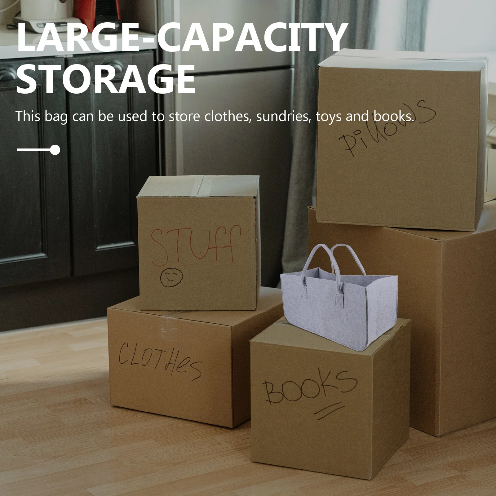 

Large Capacity Folding Storage Bag Simple Carrying Pouch Portable Handles Easy Carry Move Multipurpose Household Laundry Bag