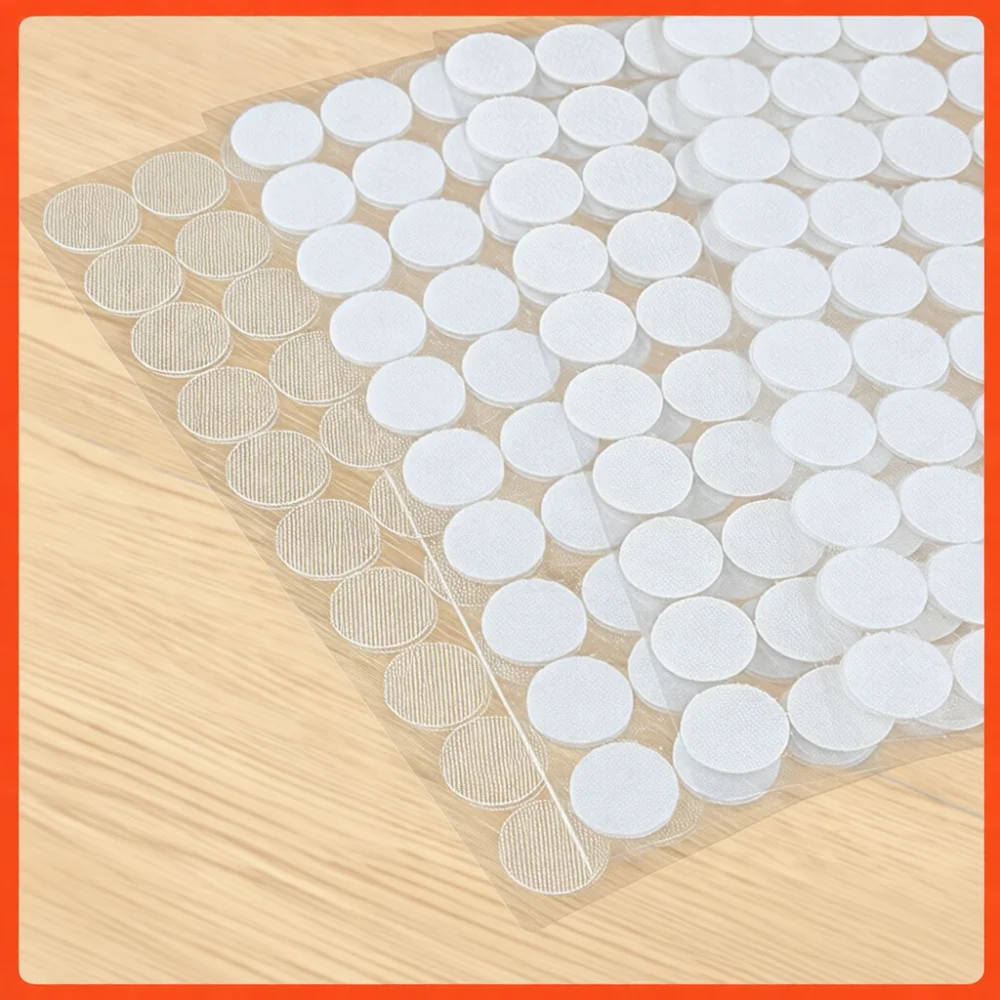 Sticky Back Hook And Loop Circles Transparent Adhesive Fastening Tape For Quiet Book School Craft Projects
