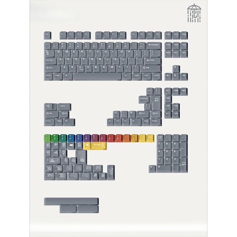 Imagem -06 - Original After-the-rain Tema Keycaps Sublimação Pbt Cor do Arco-íris Keycaps Personalizados Acessórios de Teclado Mecânico Presentes