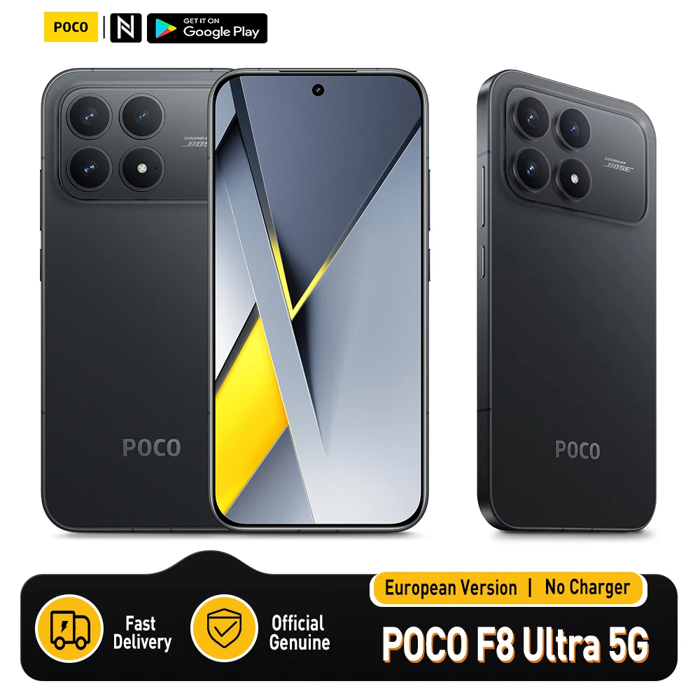 POCO F8 Ultra 5G Versão Europeia 256GB/512GB, Tela AMOLED 6,9", 120Hz, 50MP OIS, Snapdragon 8 E