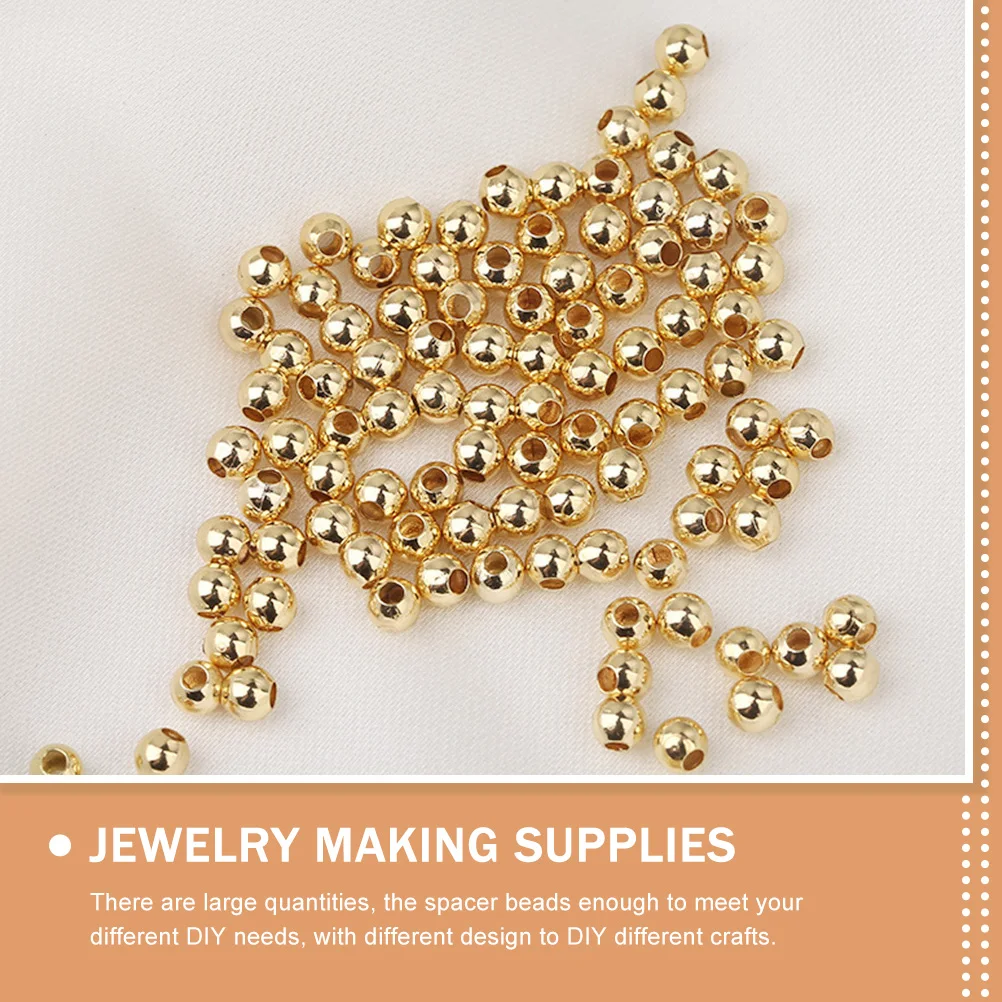 

300Pcs 14K Gold Plated Copper Loose Spacer Beads Unique Design DIY Jewelry Making Supplies for Bracelets Necklaces Earrings