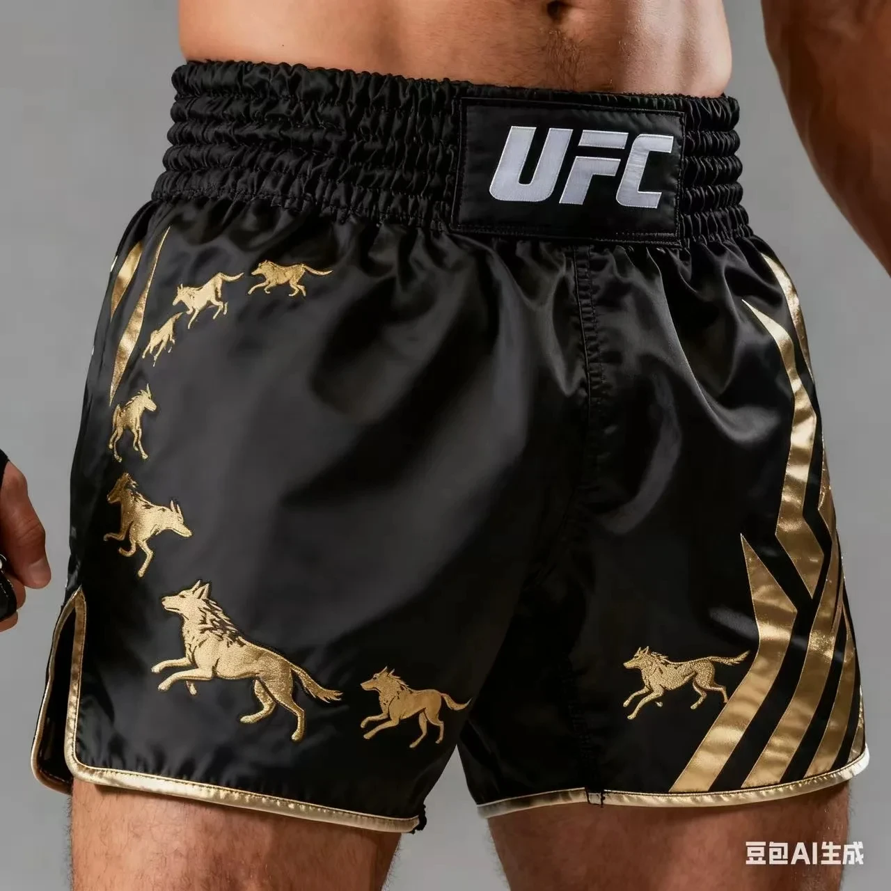 جديد الذئب الملك Khamzat Chimaev أعلى UFC MMA سراويل الملاكمة الرجال والنساء المتضخم تنفس سرعة التجفيف القتال السراويل الرياضية ﻿