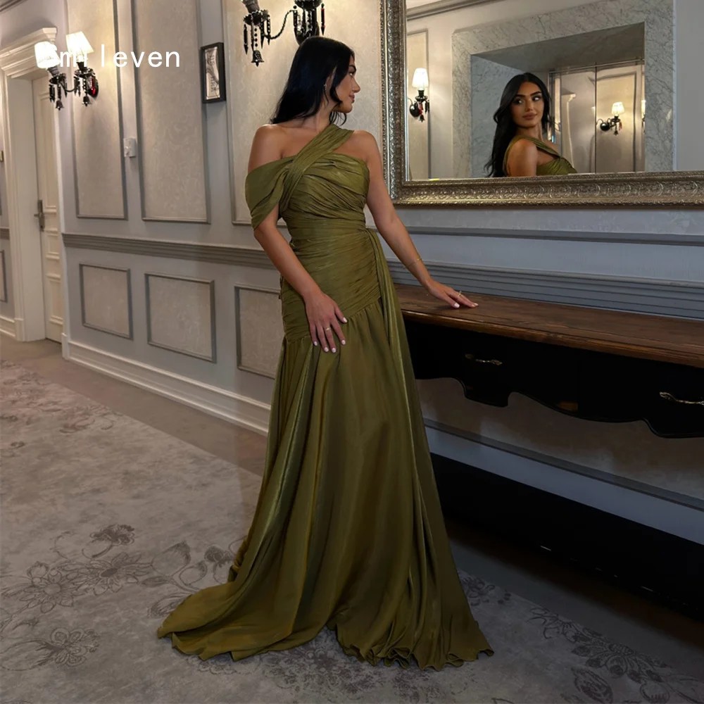

Smileven Luxury Mermaid Shining Prom Dress One Shoulder Evening Gowns Irregular Pleats Formal Occasion Dress Customized 2026