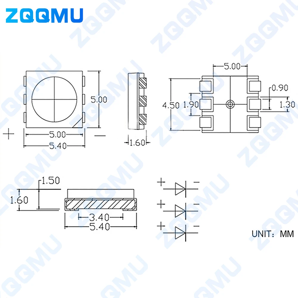 Imagem -05 - Chip Led Rgb Endereçável Individualmente Inteligente Digital Dc3v Luz Azul Verde Vermelha Smd Ws2812b 4pin 5050 100 Pcs