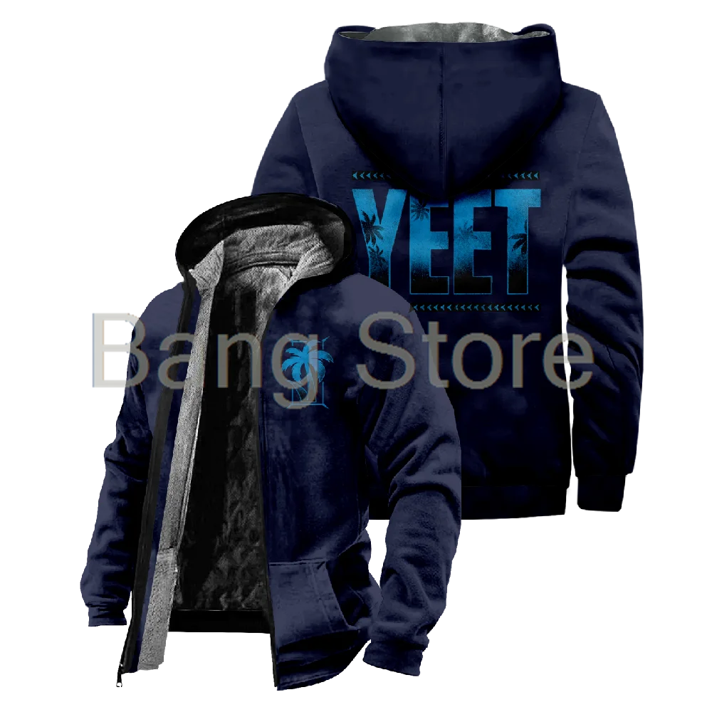 Jey Uso Yeet Reißverschlussjacke Unisex Langarm Verdickter Winterparka Streetwear Mantel