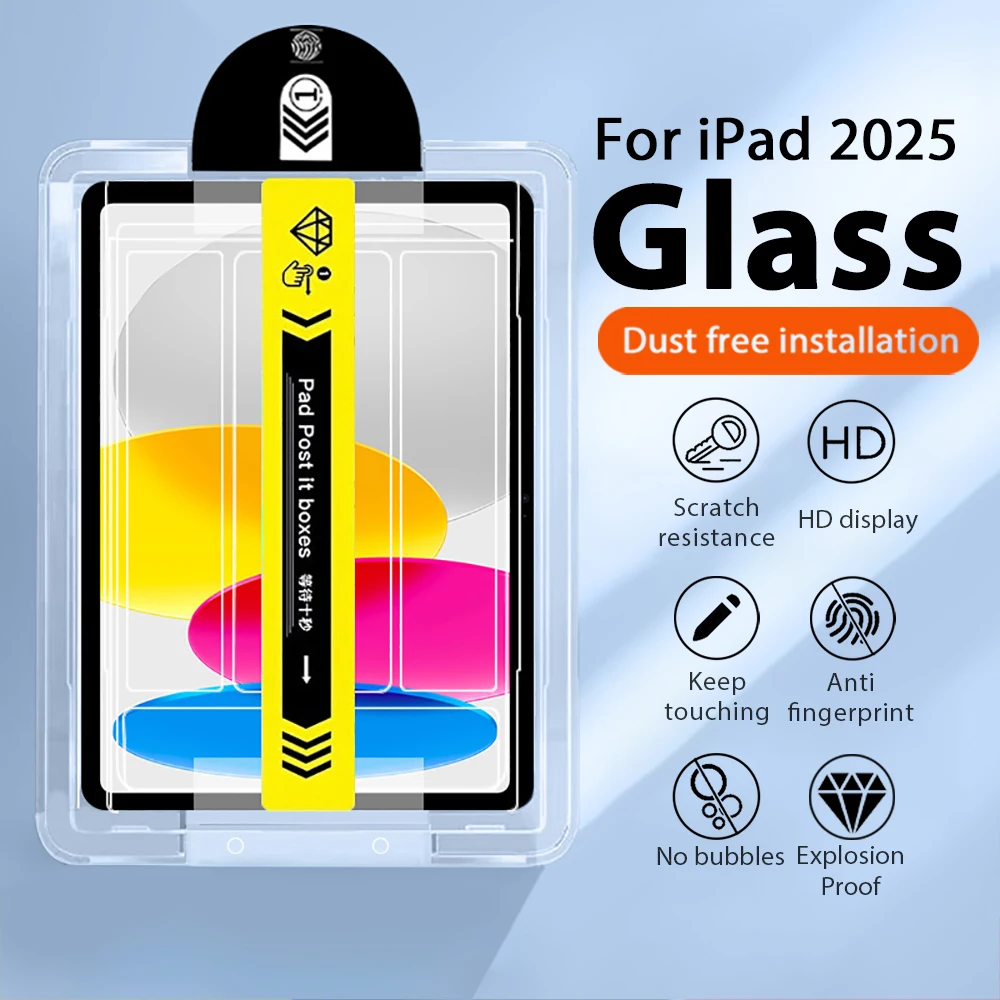 

Tempered Glass Screen Protector For iPad A16 Pro 13 12.9 M4 2025 Air 11 5 4 M3 M2 10 9 9th 10th Generation Mini 6 7 Accessories