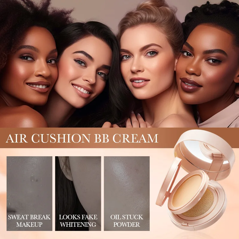 Air Cushion BB Long-lasting Concealer Cushion Compact with Puff Matte Silky Moisturizing Foundation Brightening  Cosmetic