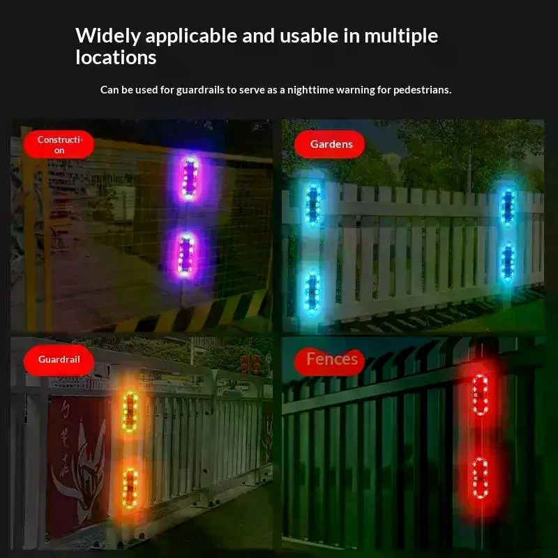 2Pcs Car Solar Charging-free Anti-rear Collision And Explosion-proof Safety Light Motorcycle Brake Tail Light Modified Flash
