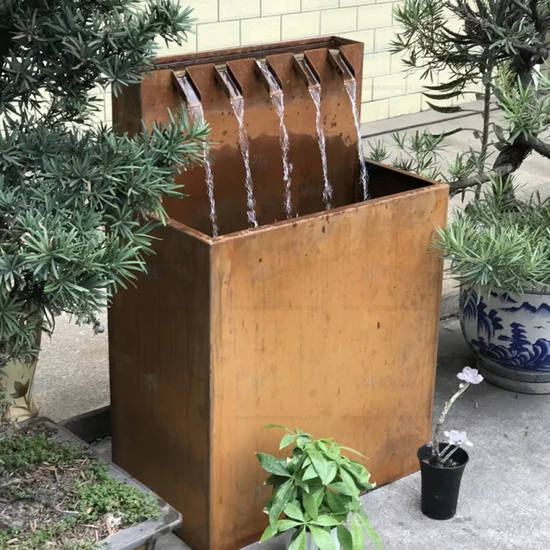 custom.Factory Supply 1.0mm Thick Garden Corten Steel Features Feng Shui Weather-Resistant Outdoor Fountain Decoration