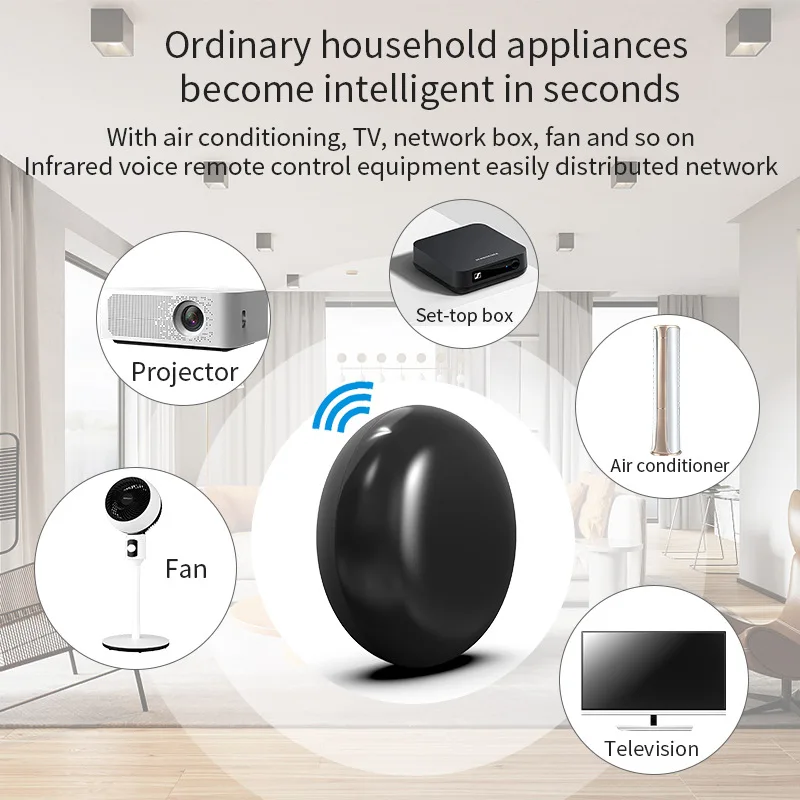 Controle Remoto Universal IR WiFi Tuya, Controle Remoto Inteligente Infravermelho para Ar Condicionado e TV - Compatível com Alexa e Google Home