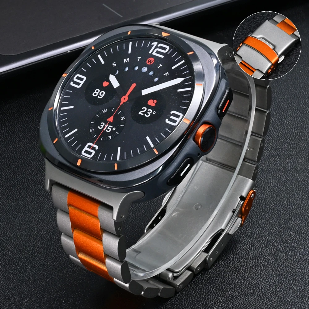 

Титановый ремешок для Samsung Galaxy Watch Ultra 47 мм без зазоров Роскошный браслет для часов GALAXY 47 мм ultra 7 Business Quick Fit Band