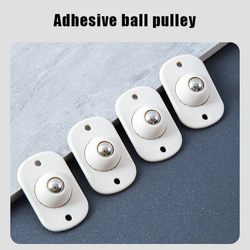 4Pcs Compact Rotating Universal Caster Wheels; Self Adhesive for Furniture, Trash Can and Storage Box