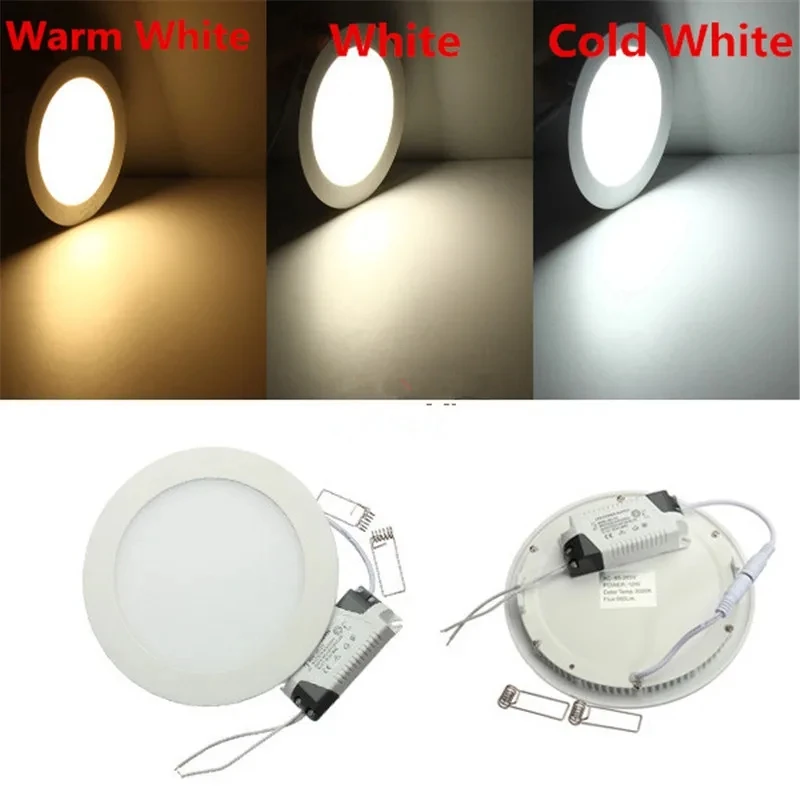 Wpuszczany przyciemniany Downlight 3W 6W 9W 12W 15W 25W Ultra cienki Panel oświetleniowy do sufitu LED do oświetlenia wewnętrznego Aluminium AC110V