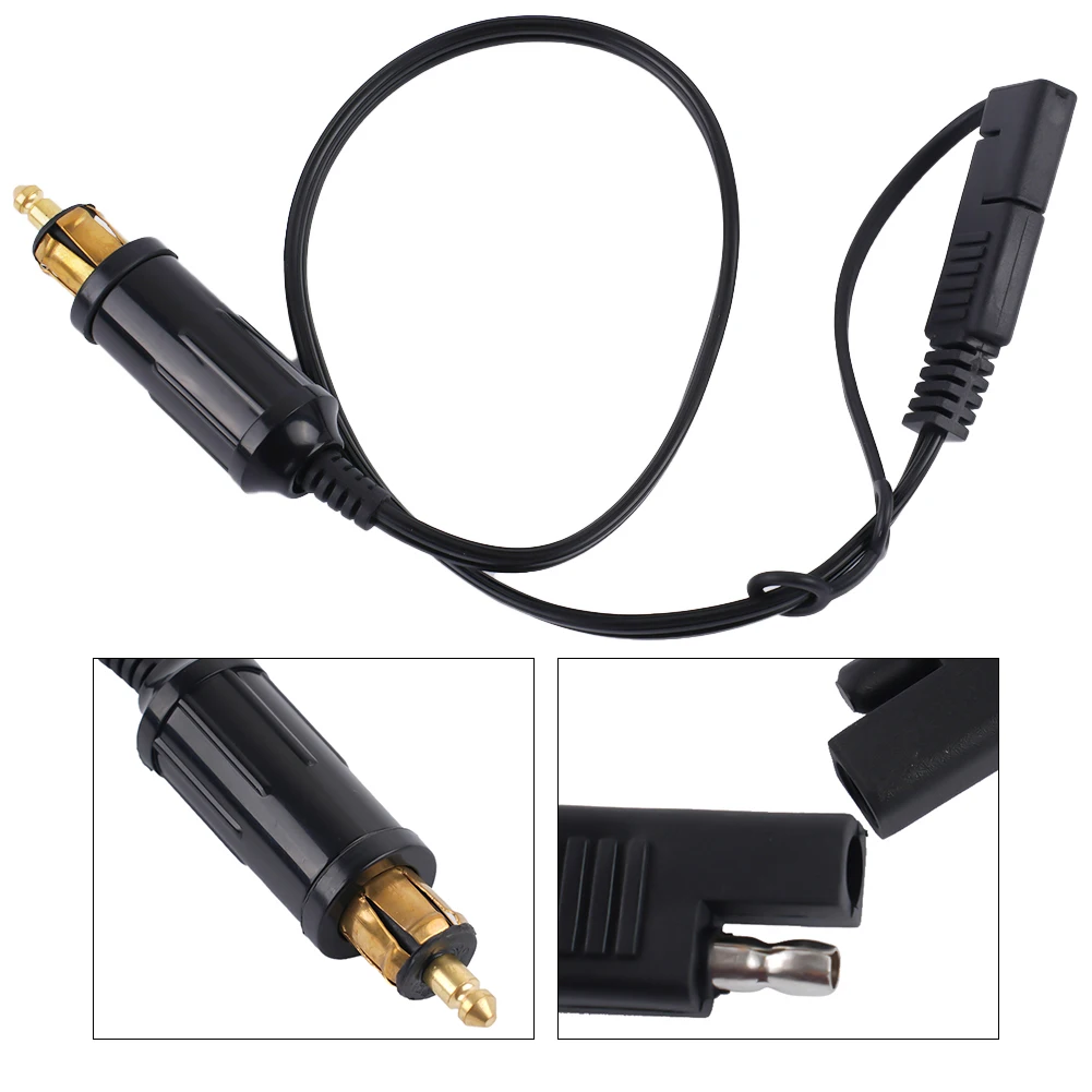 Adapter Cable For For BMW Motorcycle DIN to For Hella to SAE Plastic Material 35cm Length Supports 12V and 24V at 10A