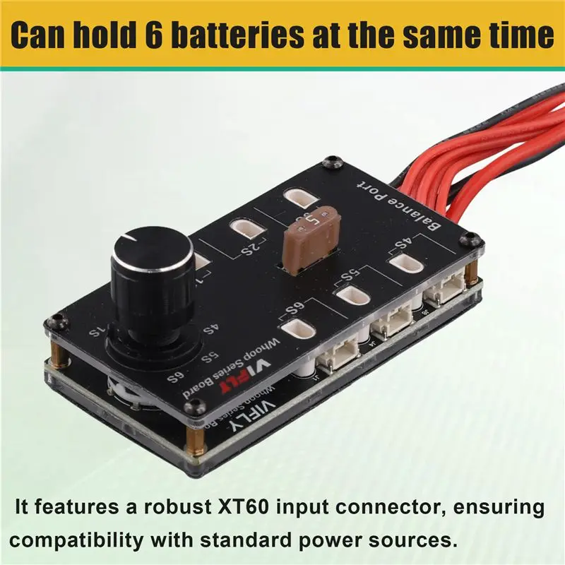 VIFLY Whoop Series Board Balance Charging Board 6 Port 1S LIPO Battery XT60 Input For PH2.0 BT2.0 1S FPV Tinywhoop