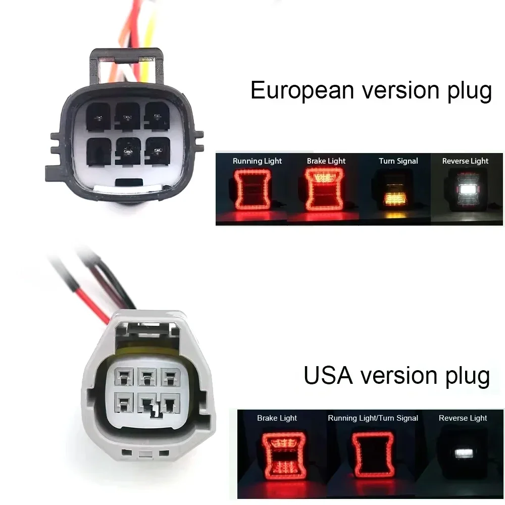 Z-TOYO لسيارة جيب رانجلر JK 2007-2017/JL 2018 هدية قذيفة سوداء مدخنة مع إشارة بدوره الفرامل عكس الضوء LED الضوء الخلفي