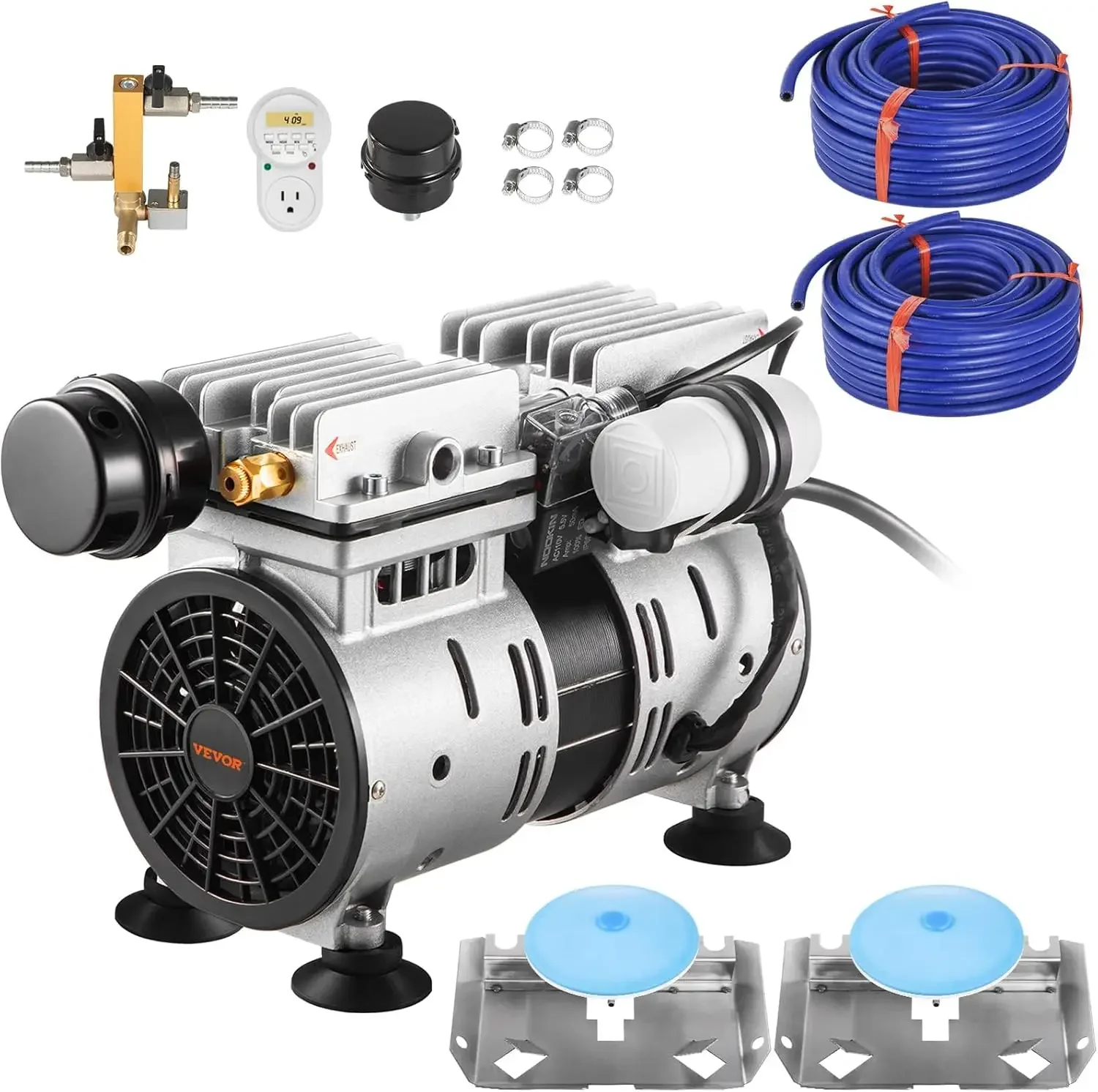 Pond Aerator 550W Power 5 2CFM for Up to 3 Acre 50 Lake Includes 3 4 HP Compressor 2 100 Weighted Tubings 2 Diffusers Air
