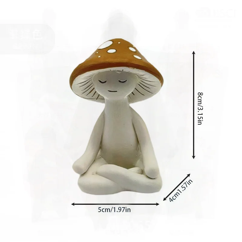 

Meditation Mushroom Home Decor Resin Craft Modern Minimalist Style Ornaments for Living Room Cross-border Small Model