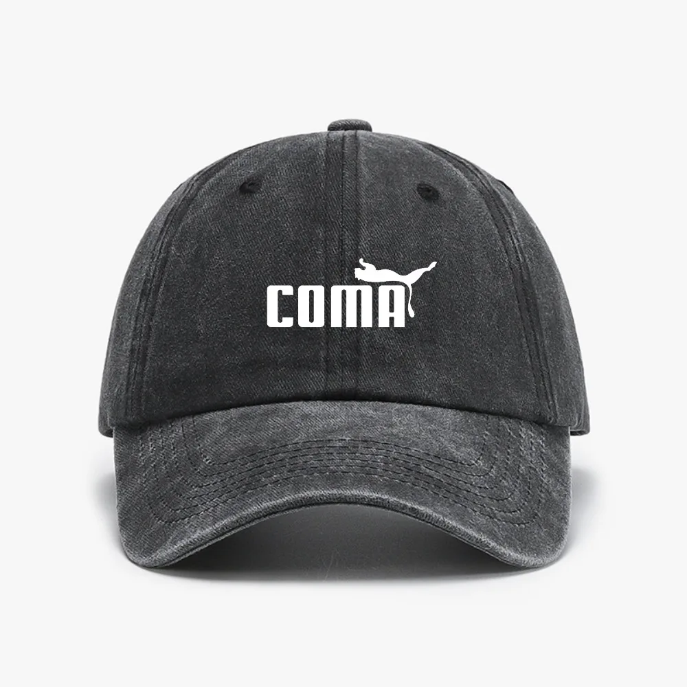 

Coma funny Baseball caps Vintage style Washed Soft top denim hat fashion adjustable snapback hats