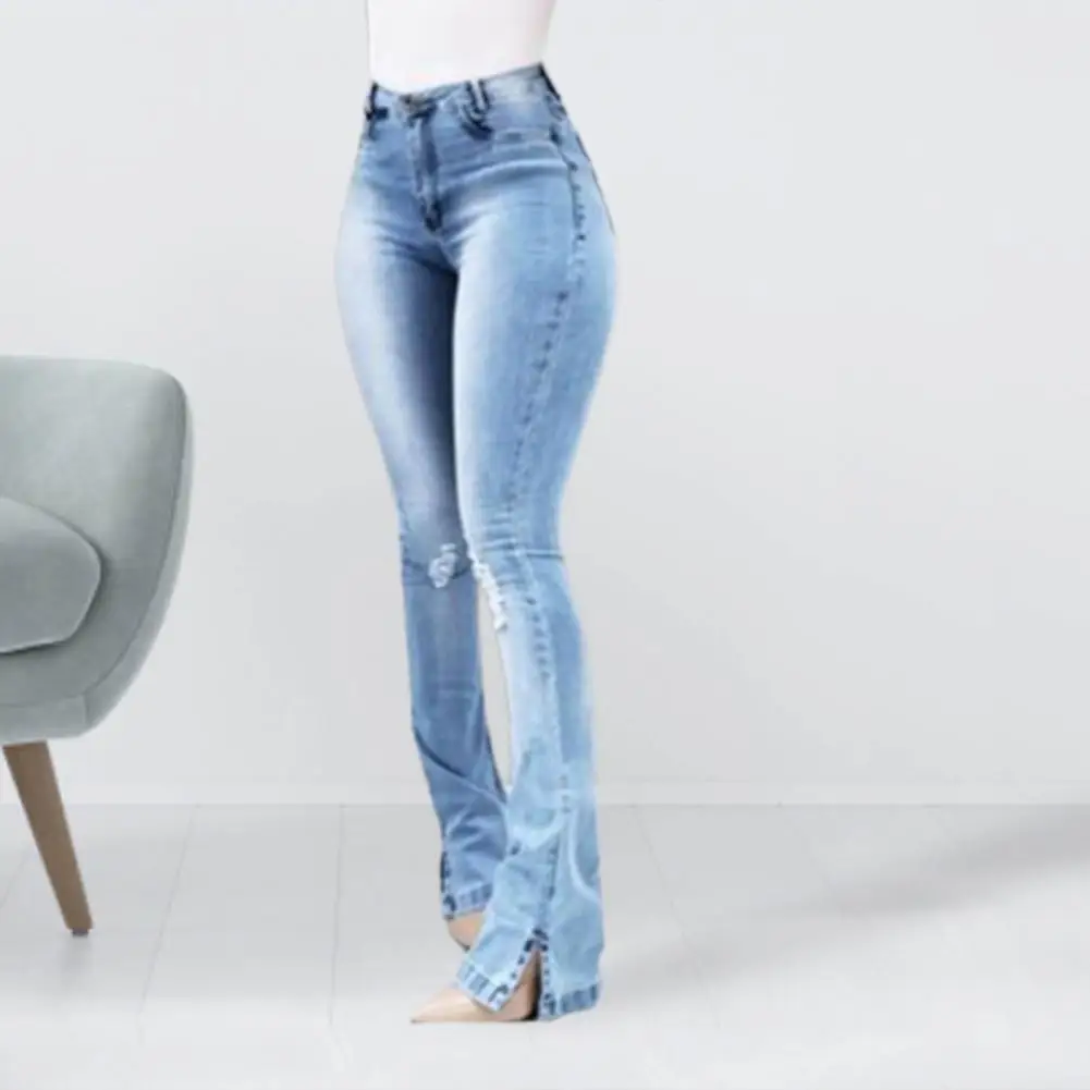 Skinny Jeans Stylish Flare Design Denim Pants Summer Women Jeans  Ripped Design Lady Jeans for School