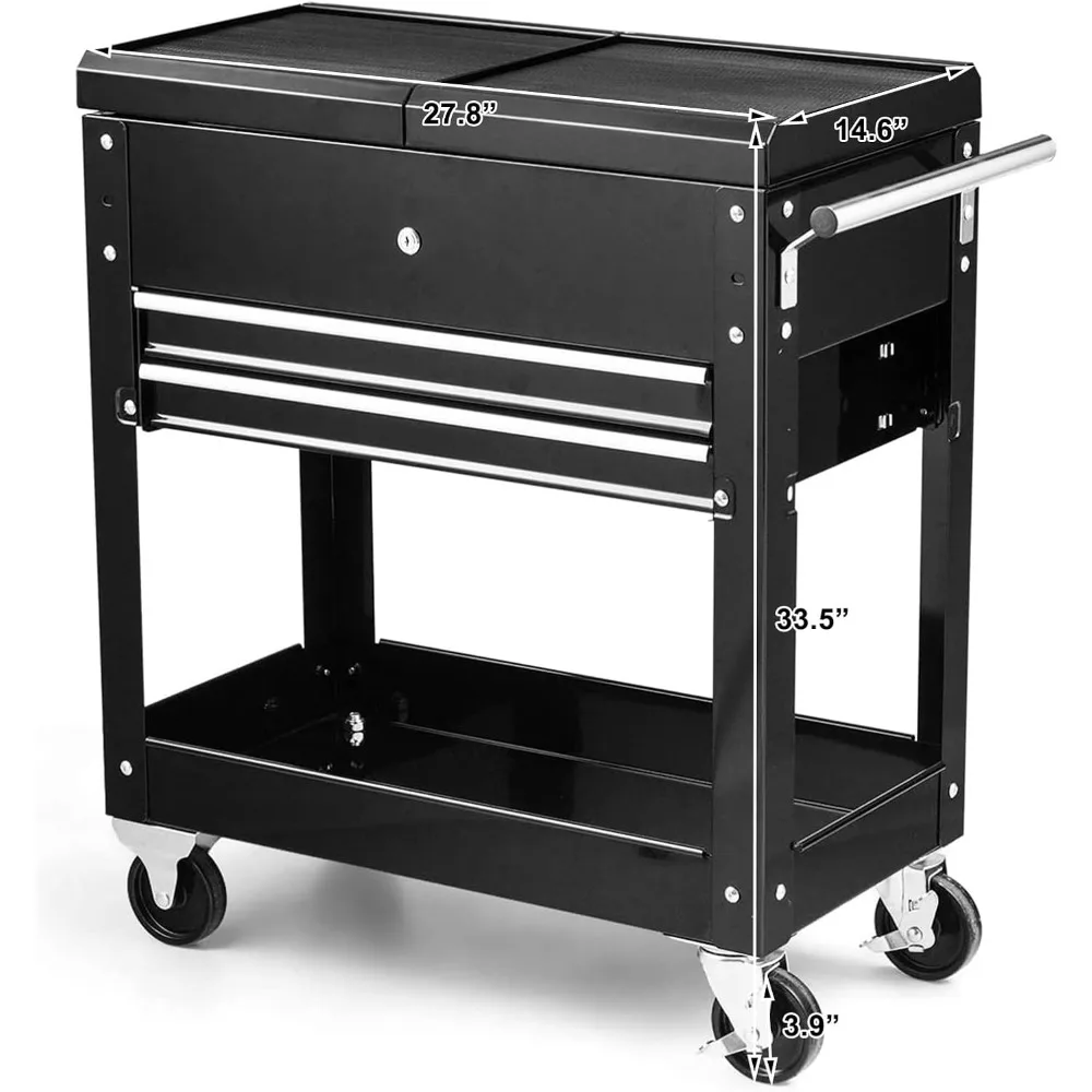 Carrello portautensili Goplus, armadietto portautensili con rotelle a 4 livelli su ruote con cassetti con serratura e piano scorrevole, portaoggetti per attrezzi in acciaio resistente O