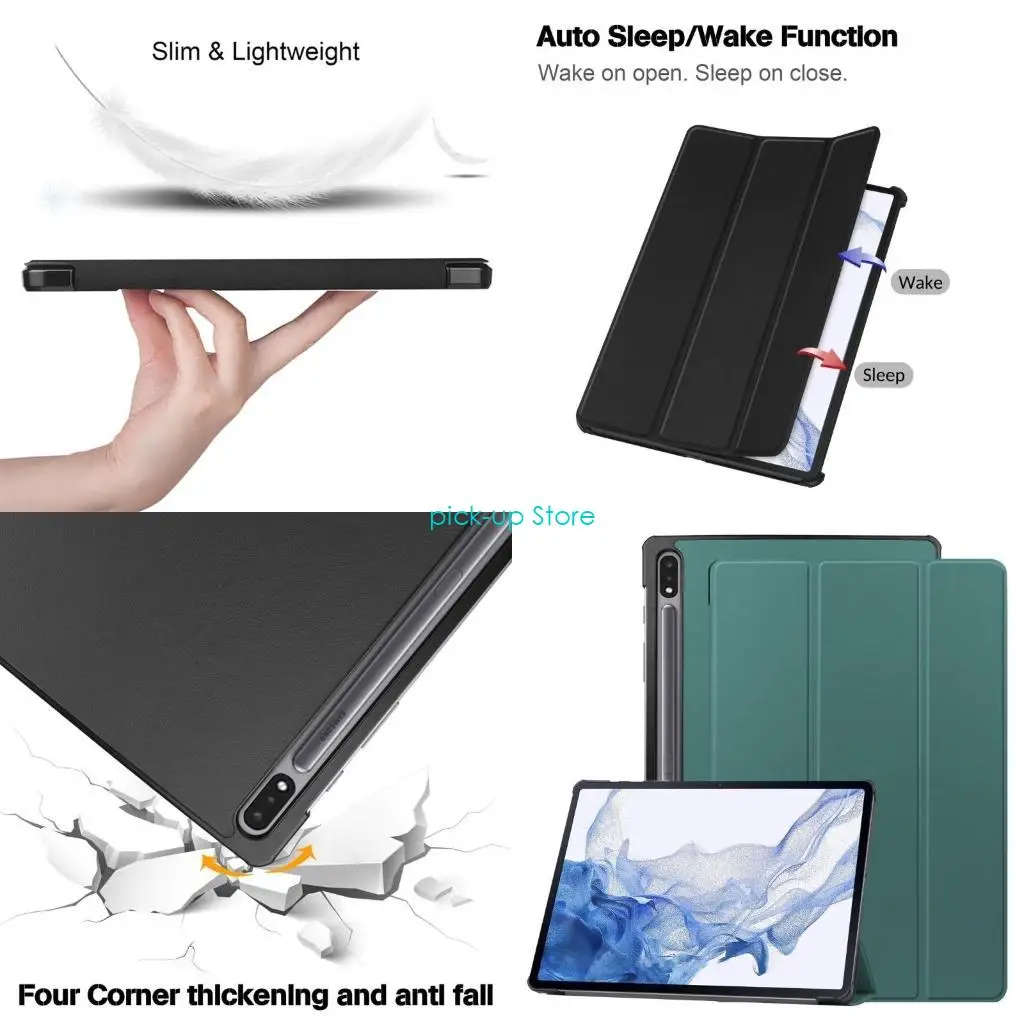 Q5wa tablet حامل لعلامة Tab S9 11 بوصة PU متينة خارجي من الألياف الدقيقة الناعمة