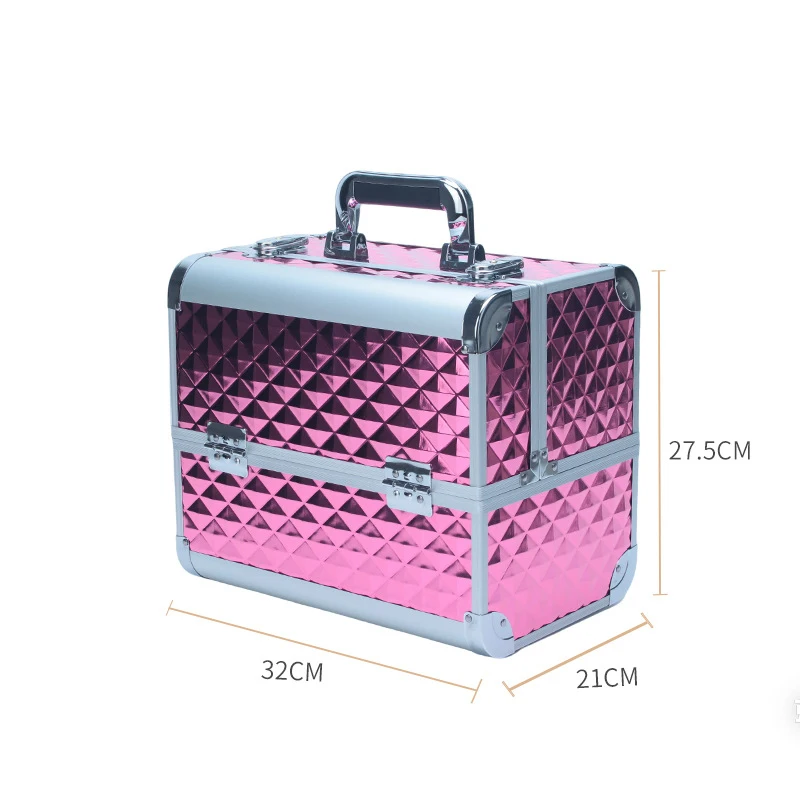 New Lock Large Capacity Multi layer Partition Portable Makeup Storage Box with Storage Function Handheld Tattoo Makeup Nail Set
