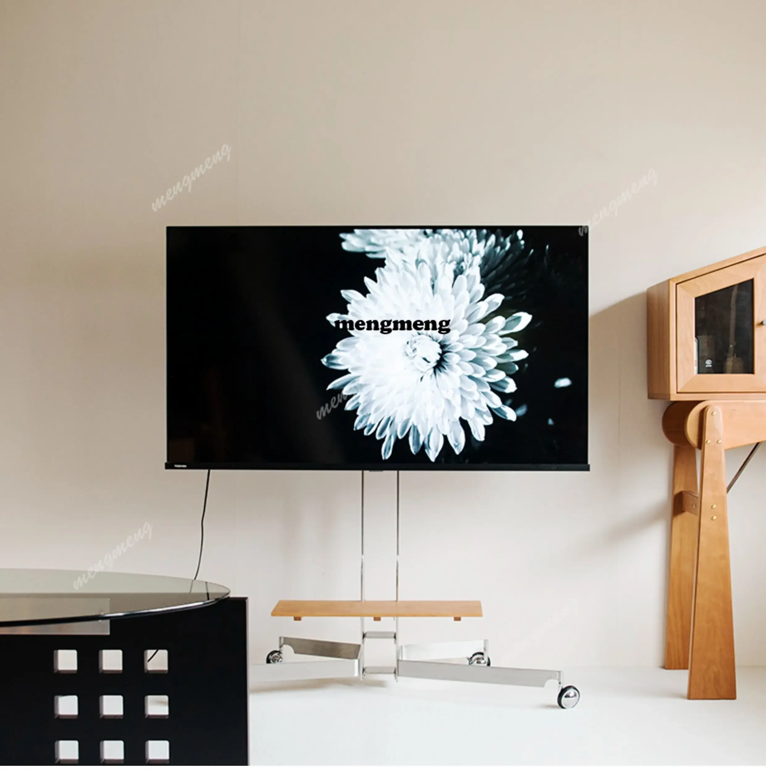 

Best seller Independent design floor-to-ceiling TV stand cart Nordic medieval appearance stainless steel movable