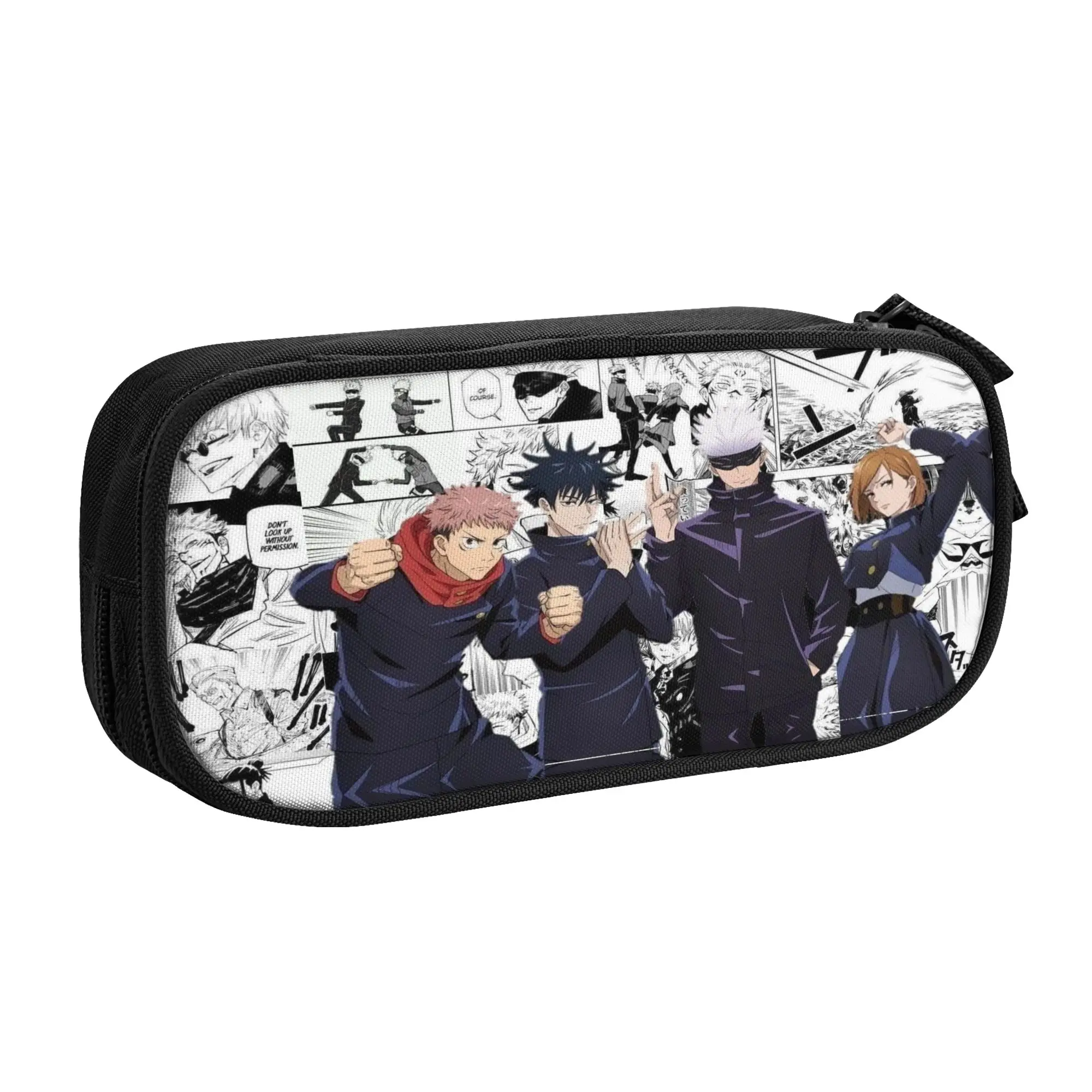 Large-capacity Pencil Case Jujutsus Kaisens School Supplies Double Layer Pencil Case Stationery Women Make Up Bag Suprise Gift