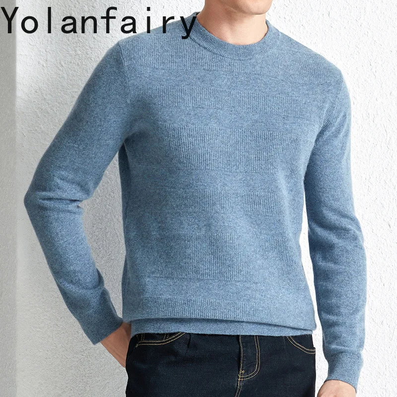 YOLANFAIRY 100% Cashmere Pullover Herren Winter Clothes for Men Sueter Para Hombres Soft Warm Men Sweater High Quality Tops