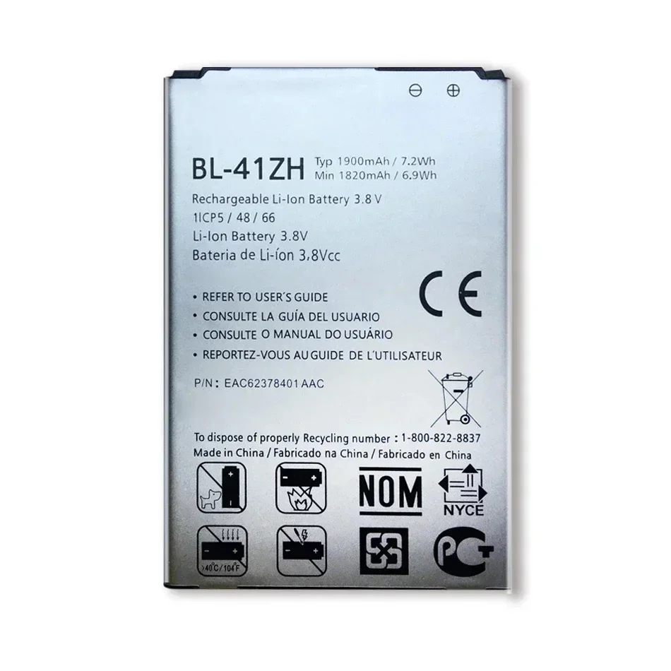 1900 mAh BL-41ZH Ersatzakku für LG Leon L50 C40 H340 H343 Risio H345 MS345 D213N LS665 D290 D295 TRIBUTE 2 Leon H324