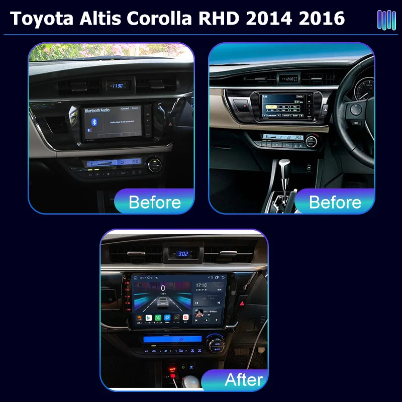 AI VOICE Android Car Radio Multimedia player for Toyota Altis Corolla RHD 2014 2016 Navigation Stereo Screen Video Tape