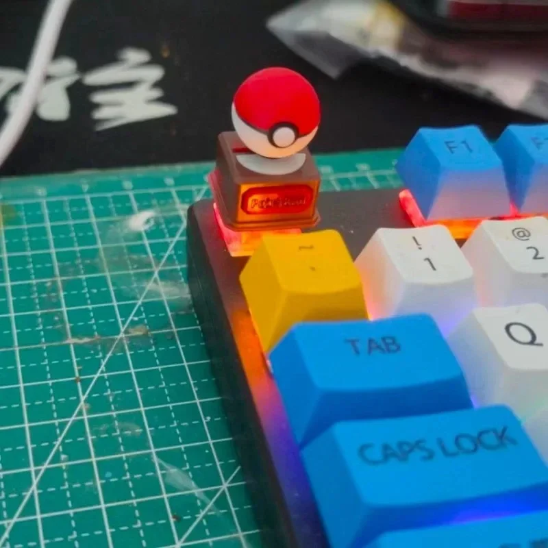 

Pokemon Anime Poke Ball Model Keycaps Magnetic attraction Creative Resin handmade customization mechanical keyboard accessories