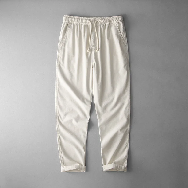 

Linen pants for men, loose straight leg linen pants, enlarged and fattened cotton linen pants, elastic waist, oversized men, bre