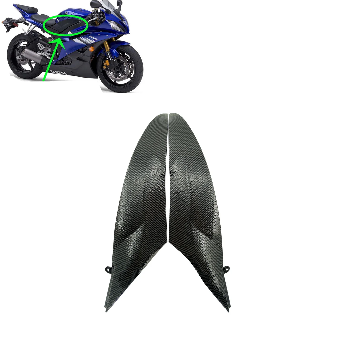 

Картина из углеродного волокна, боковая накладка бензобака, вставка, крышка, обтекатель панели для Yamaha YZF R6 2006 2007