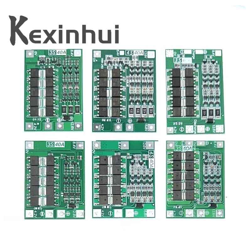 3S 4S 40A 60A Li-ion Lithium Battery Charger Protection Board 18650 BMS For Drill Motor 11.1V 12.6V/14.8V 16.8V Enhance Balance