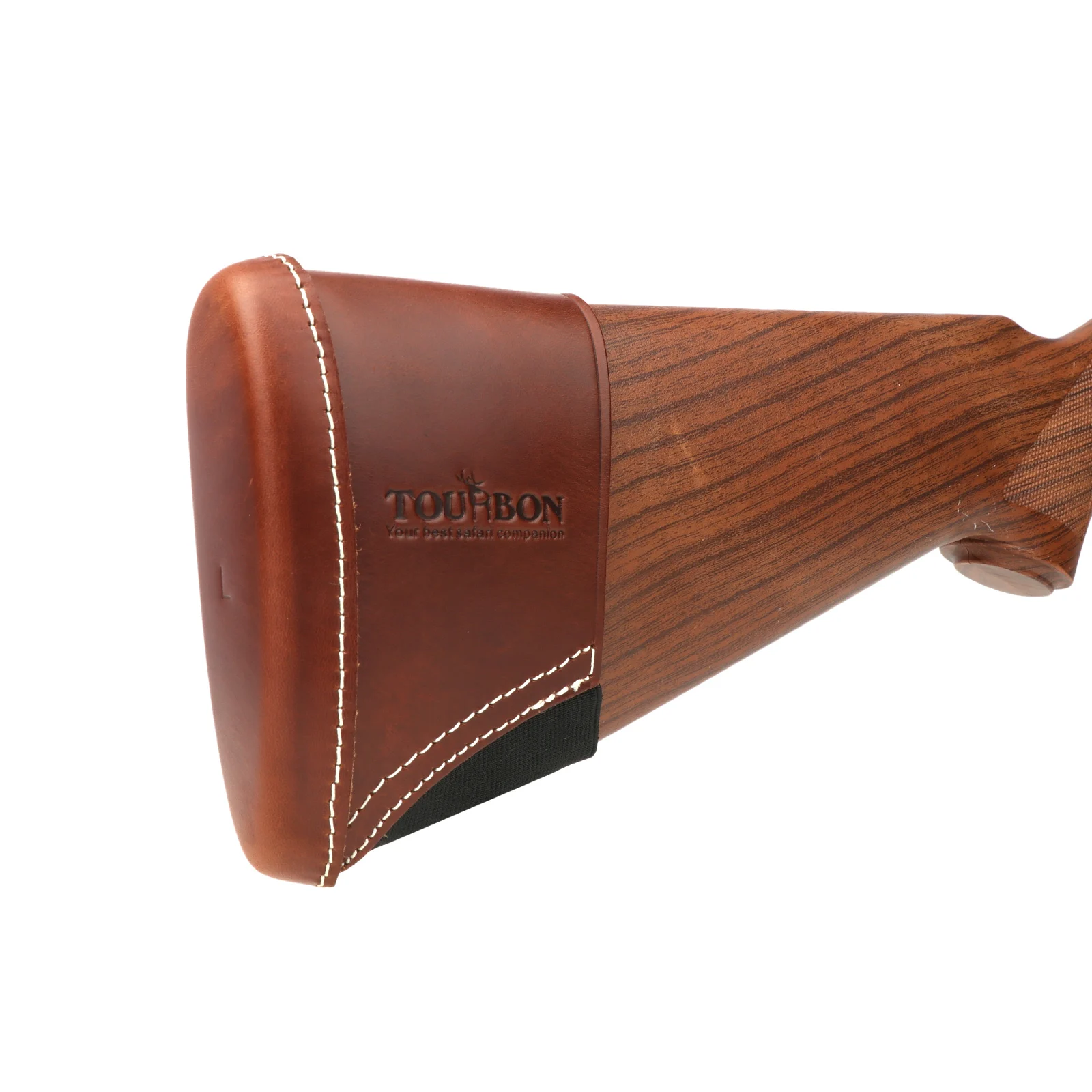 Tourbon Hunting Accessories Rifle Recoil Pad Genuine Leather Gun Buttstock Cover Slip-on Gun Stock Extension Shooting Brown