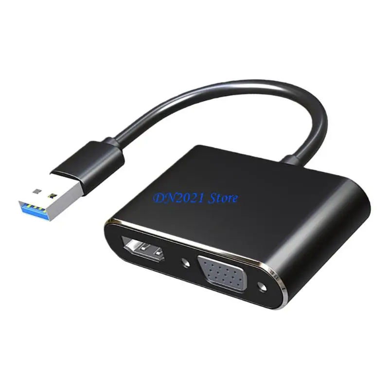 F3KE USB3.0 to HDTV and VGA Video Converters for 2 Monitor Display Highly Speed 5Gbps