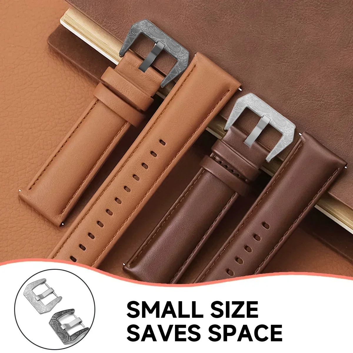18mm 20mm 22mm 24mm Stainless Steel Buckle Men Carving Clasp Metal Brushed Watch Strap Accessories Black Silver Gold Pin Buckle