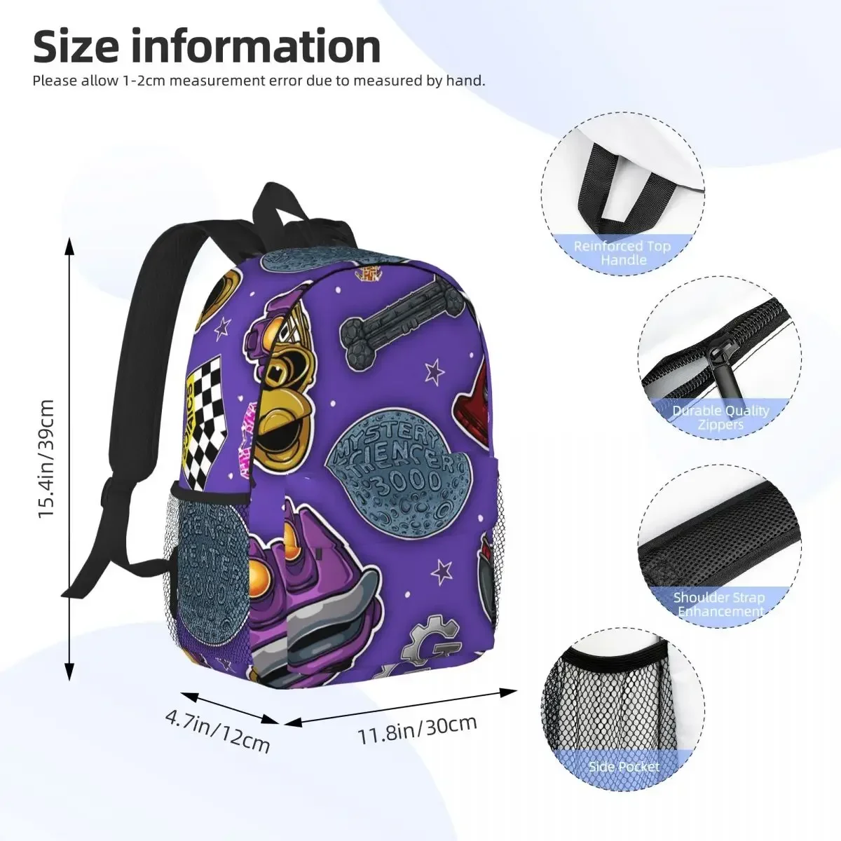 MST3K Pattern Backpacks Boys Girls Bookbag Fashion Students School Bags Travel Rucksack Shoulder Bag Large Capacity