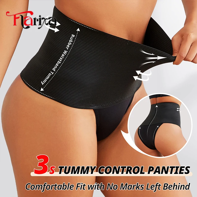 

Flarixa High Waist Flat Stomach Shaping Panties Tummy Control Shapewear Briefs Breathable Waist Trainer Belly Slimming Underwear