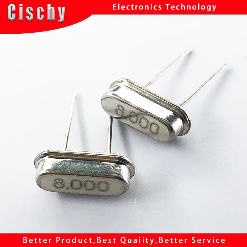 50pcs/lot Crystal Oscillator 8MHz 8 MHz 8M Hz 8.000M Mini Passive Resonator Quartz HC-49S In Stock