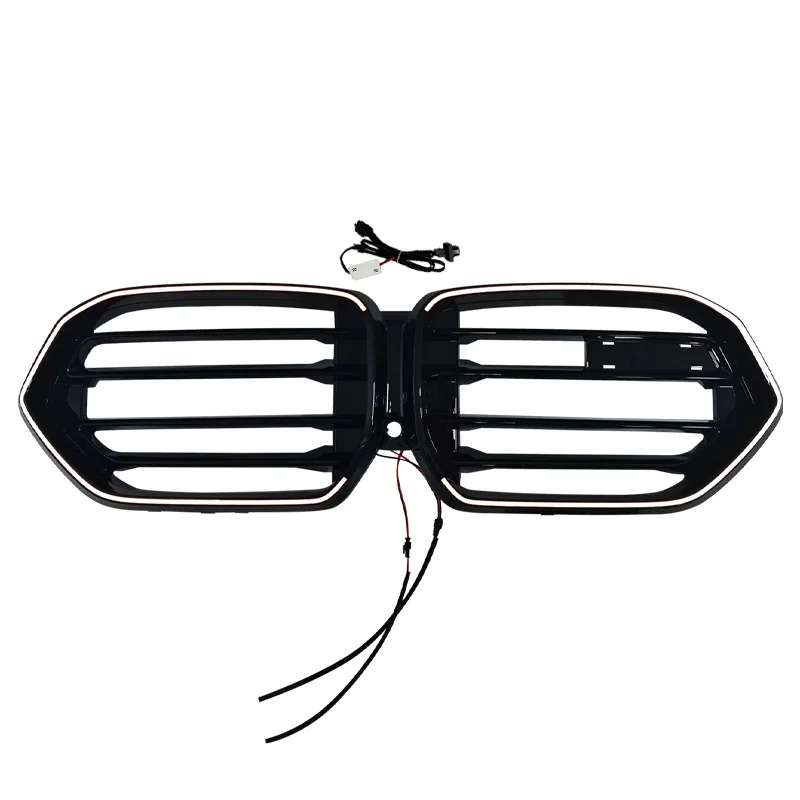 

For BMW X6 G06 2023-24 Premium Illuminated LED Gloss Black Front Grille M Style Horizontal Bar Direct Fit Easy Install Upgrade