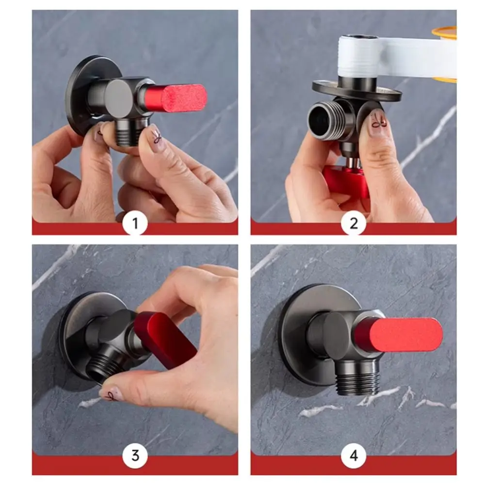 

High Quality Red Blue Water Control Valve Brass Cold and Hot Distinction Brass Angle Valve Corner Valve Bathroom