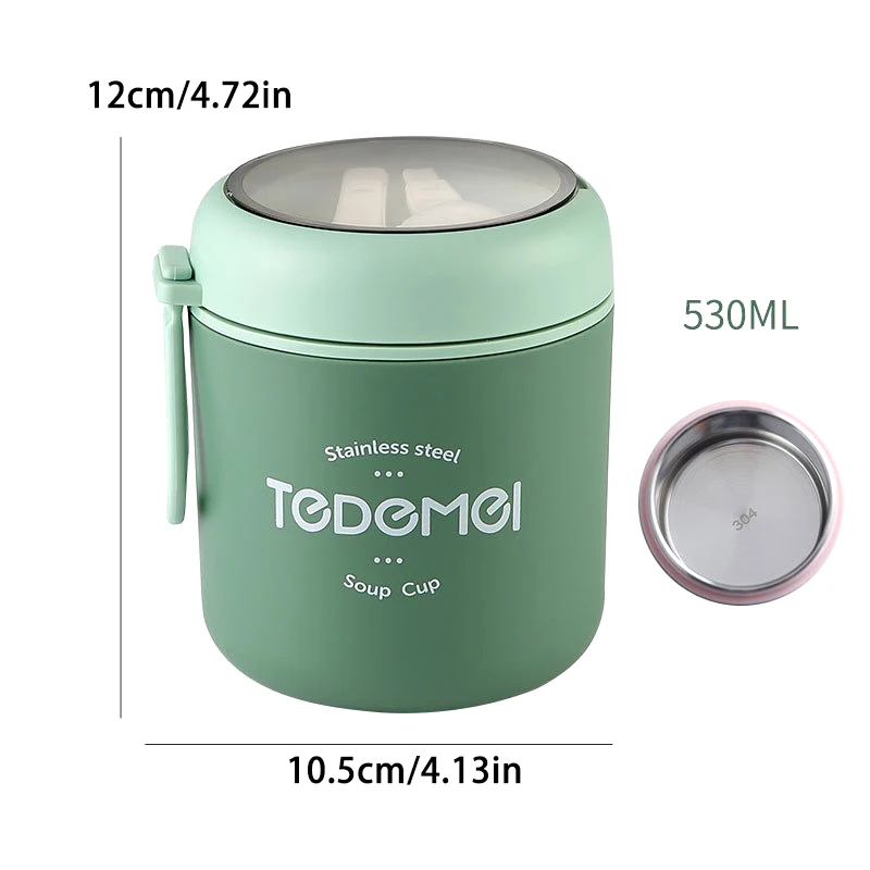 Stainless Steel Vaccum Cup Soup Lunch Box Storage Warmer With Spoon Food Thermal Jar Insulated Soup Thermos Containers Cooler