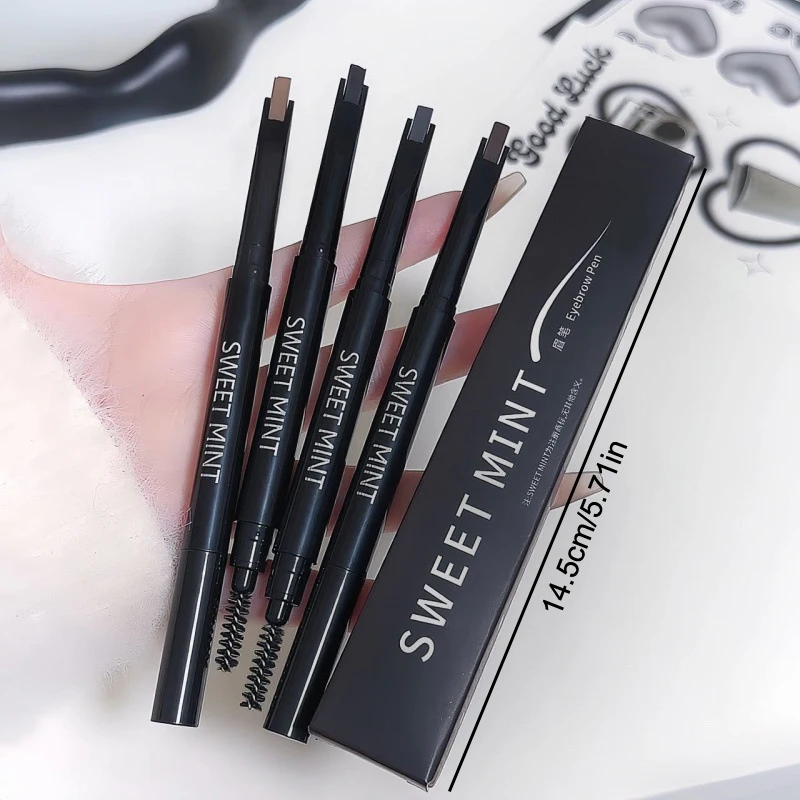 Crayon à sourcils Double tête 2 en 1, naturel, longue durée, imperméable, résistant à la sueur, maquillage pour les yeux, Kit cosmétique pour débutants