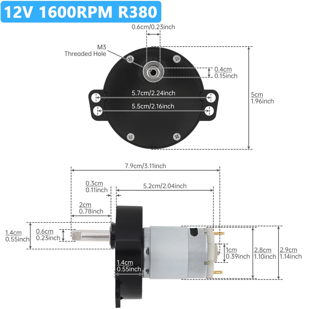 DC Vacuum Cleaner Motor 7.4V-12V 60W R380 DC Motor Air Blower Driver Motor for Car Vacuum /Dust Mite Controller / Dust Catcher
