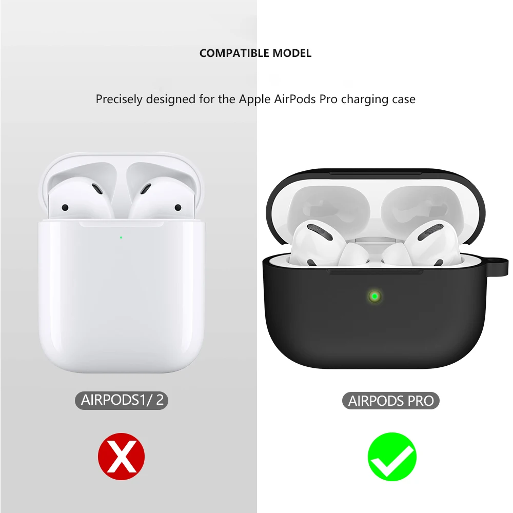 Funda de silicona para auriculares Airpods Pro, funda, accesorios para auriculares, caja protectora para apple airpod pro 1, funda con gancho